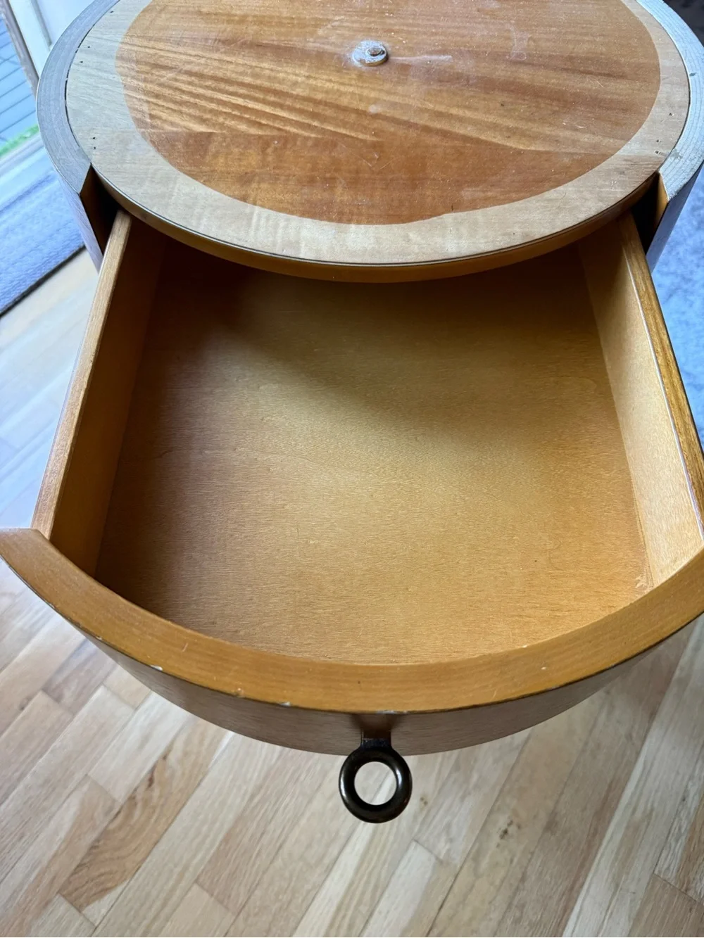 West Elm Penelope Round Nightstand in Brown with White Top
